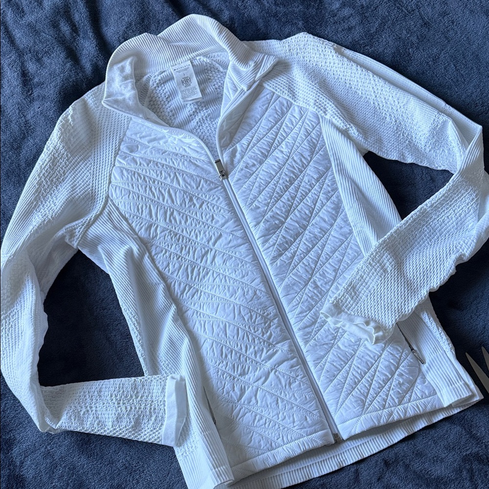 Athleta Women's White Quilted Ski Jacket